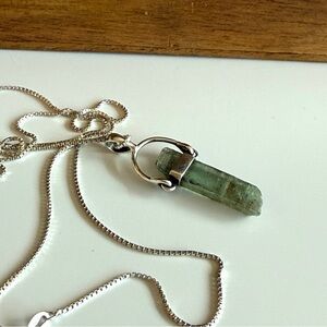 Artisan 925 and Heliodor Crystal Pendant with 30" 925 Sterling Box Chain